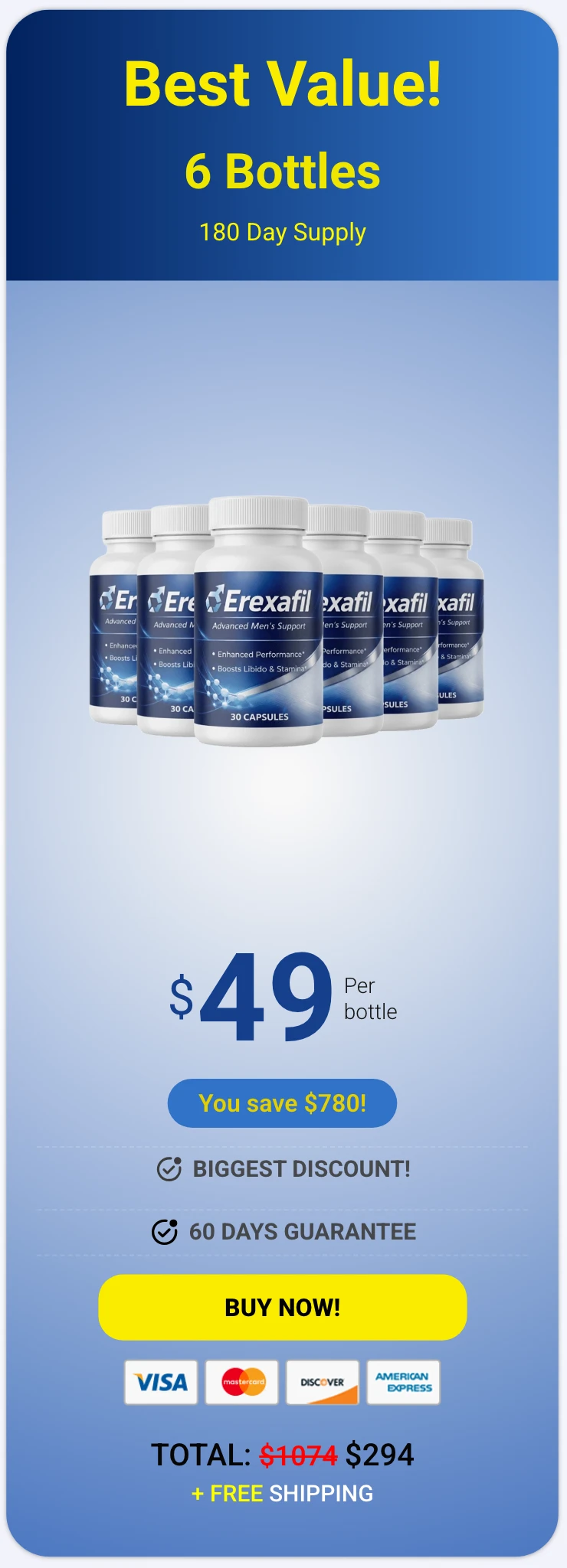 Erexafil 6 bottles